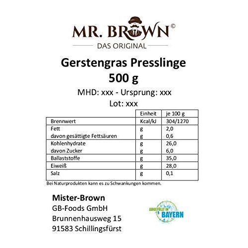 Gerstengras-Tabletten MR. BROWN 500 Gramm