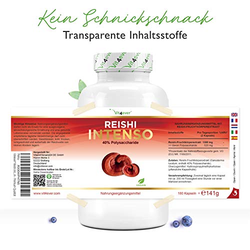 Reishi-Kapsel Vit4ever Reishi Pilz, 180 Kapseln, 1300 mg/Tagesdosis