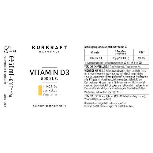 Vitamin-D3-Tropfen Kurkraft ® Vitamin D3-5000 I.E. je Tropfen