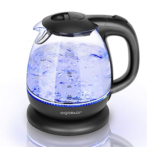 Wasserkocher 1 Liter Aigostar Glas mit led-Beleuchtung