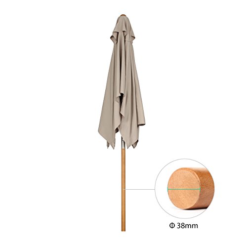 Sonnenschirm rechteckig Sekey ® 200 × 150 cm Holz