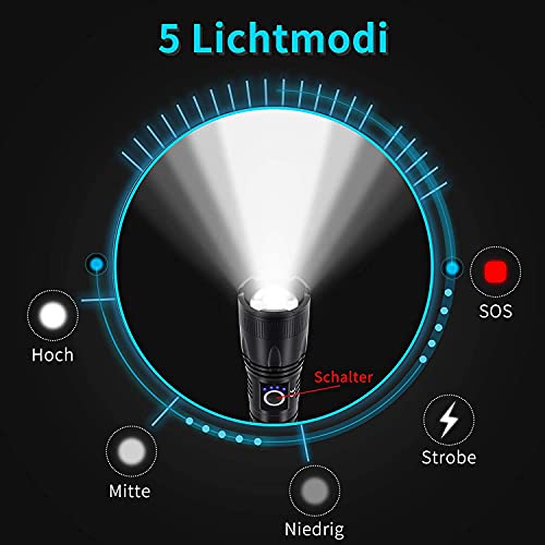 Taschenlampe (aufladbar) outlite 5000 Lumen Taschenlampe, LED
