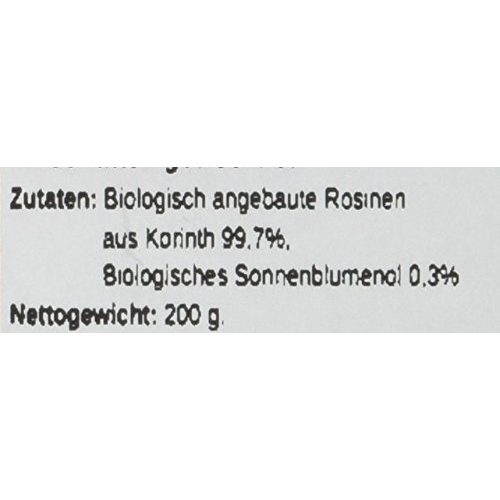 Korinthen Golden Black Griechische Schwarze Bio Rosinen 3 X 200g