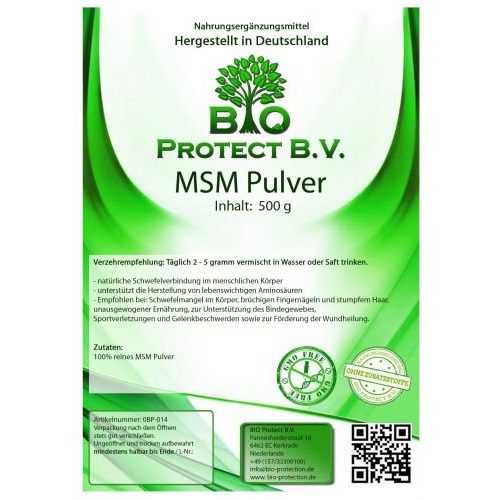 Schwefelpulver Bio Protect MSM Pulver 500g, 99,9% rein