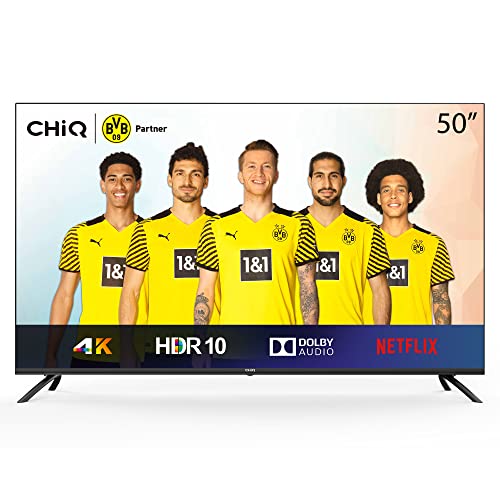 CHIQ-TV CHIQ Rahmenloser 4K UHD Fernseher 50 Zoll TV Smart