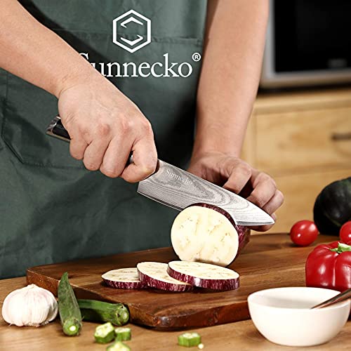 Damast-Küchenmesser Sunnecko Kochmesser Damast 16,5cm
