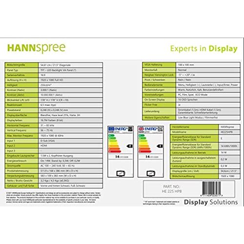 Hannspree-Monitor Hannspree HE225HPB, 21,5″, LED-Monitor