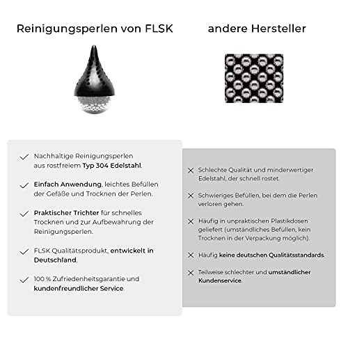 Reinigungsperlen FLSK Das Original, Edelstahl Reinigungskugeln