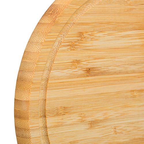 Frühstücksbrettchen Holz Relaxdays 6er Set, Bambus, rund, 25 cm