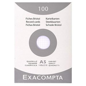 Karteikarten Exacompta 13208E Packung mit 100, DIN A5, kariert