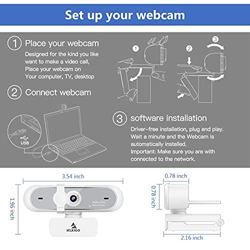 Webcam mit Lautsprecher NexiGo N660P 60FPS 1080P Webcam