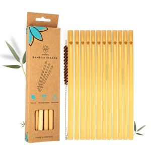 Bambus-Strohhalme Eco Hero 12 Trinkstrohhalme aus Bambus