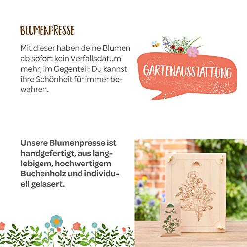 Blumenpresse Die Stadtgärtner, aus Buchenholz 190 x 250mm