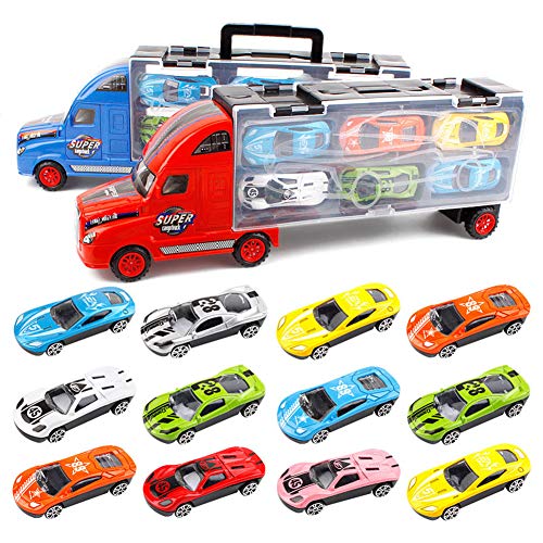 Lkw-Koffer YIMORE Truck Set LKW mit 12 Rennautos Spielzeug