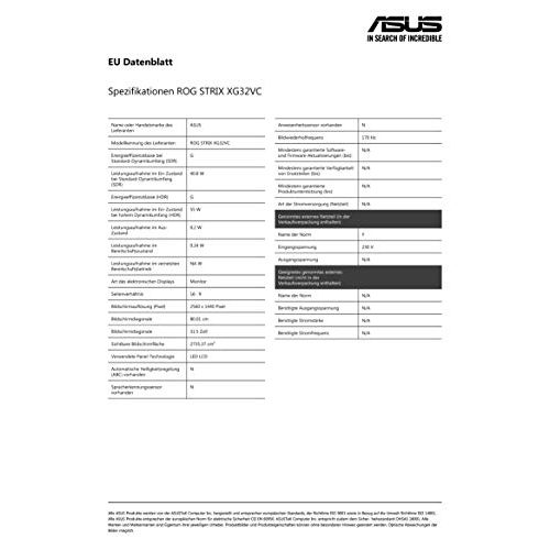 Asus-ROG-Monitor ASUS ROG Strix XG32VC 31,5 Zoll WQHD