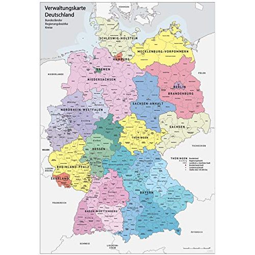 Die beste deutschlandkarte wandkalender shop de xxl din b1 1000 x 700 mm Bestsleller kaufen