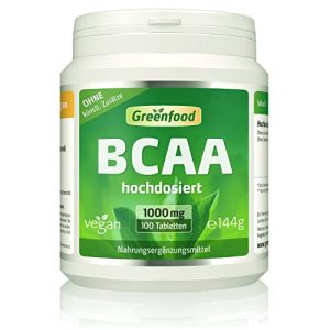 Eiweiß-Tabletten Greenfood BCAA, 1000 mg, hochdosiert, 100