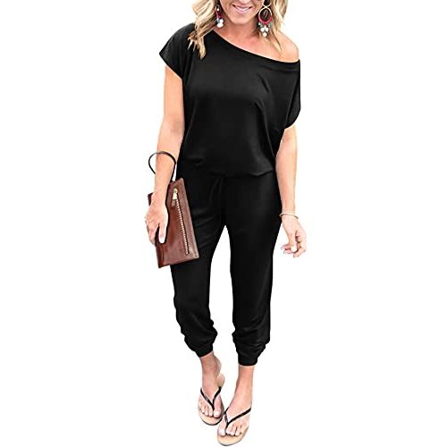 Die beste jumpsuit dearcase damen elegant schulterfrei lose kurzarm Bestsleller kaufen