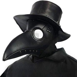 Pestmaske Creepy Party Pest Doktor Maske Schwarz Leder Lange