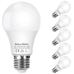 LED E27 60 W Belns Melns E27 LED Dimmbar Lampe, 9W